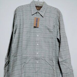 Men's Gray Casual Checkered Button Down Shirt